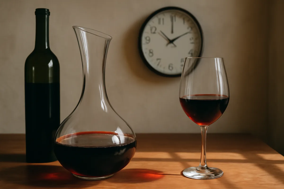 Tempo di decantazione del vino rosso: quanto aspettare per evitare aromi chiusi